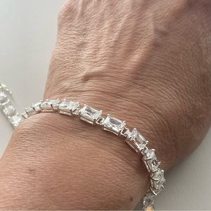 CZ Tennis Sterling Silver Bracelet, Silver Tennis Bracelet, CZ Tennis Bracelets